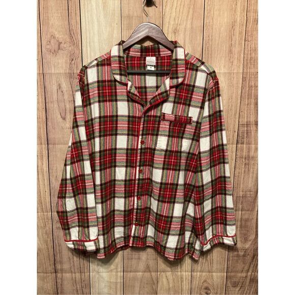 Hanna Andersson XL Adult Holiday Flannel Pajama Top red unisex - Picture 2 of 7